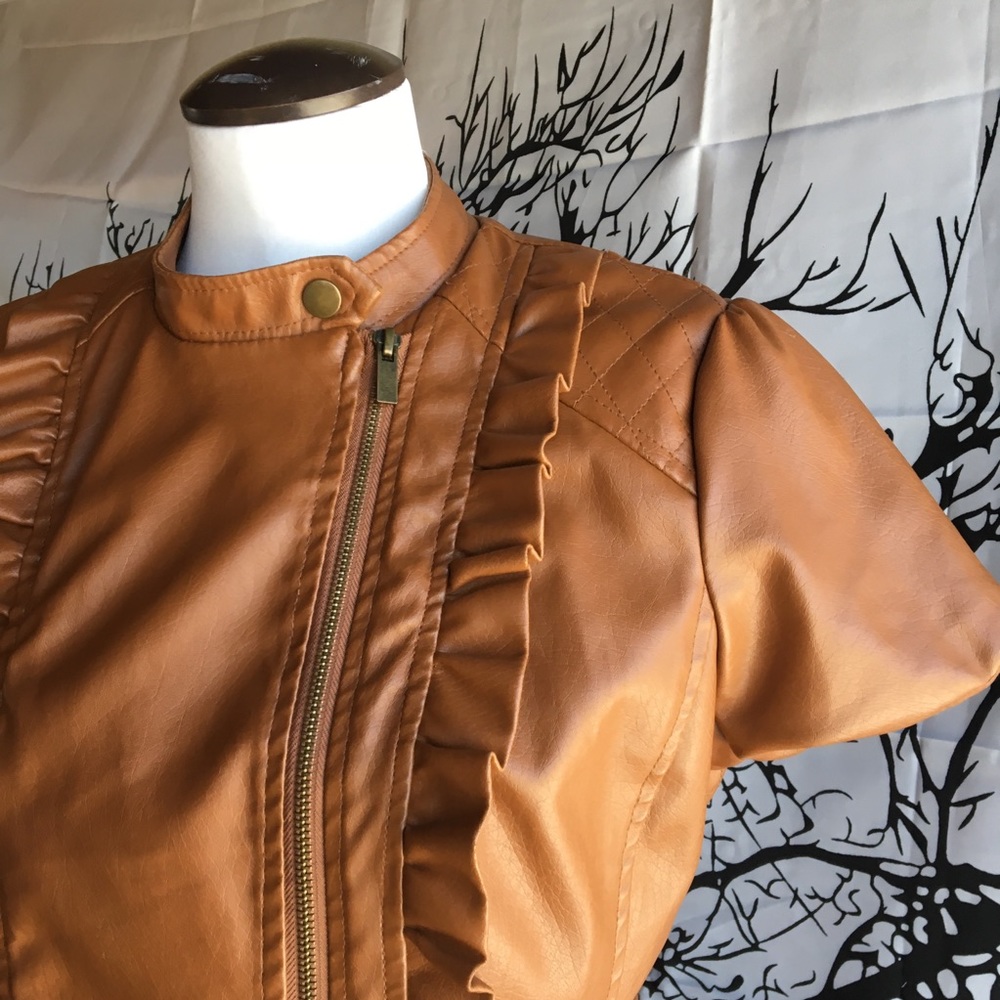 WET SEAL💥 Vegan Moto Jacket Fawn Brown